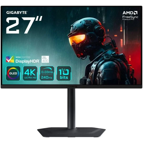 Monitor Gigabyte MO27U2 27" 4K 240Hz QD-OLED 0.03ms HDR400 G-Sync FreeSync Premium Pro