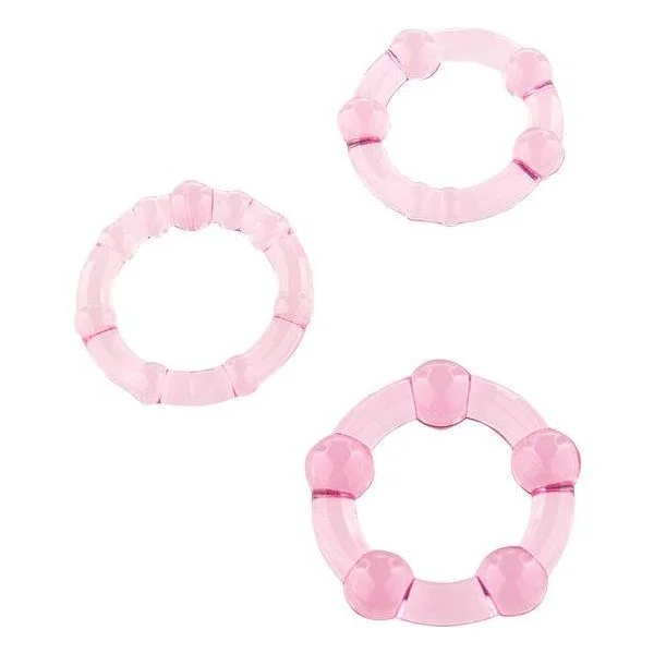 Seven Creations Conjunto Três Anéis de Pênis Rosa