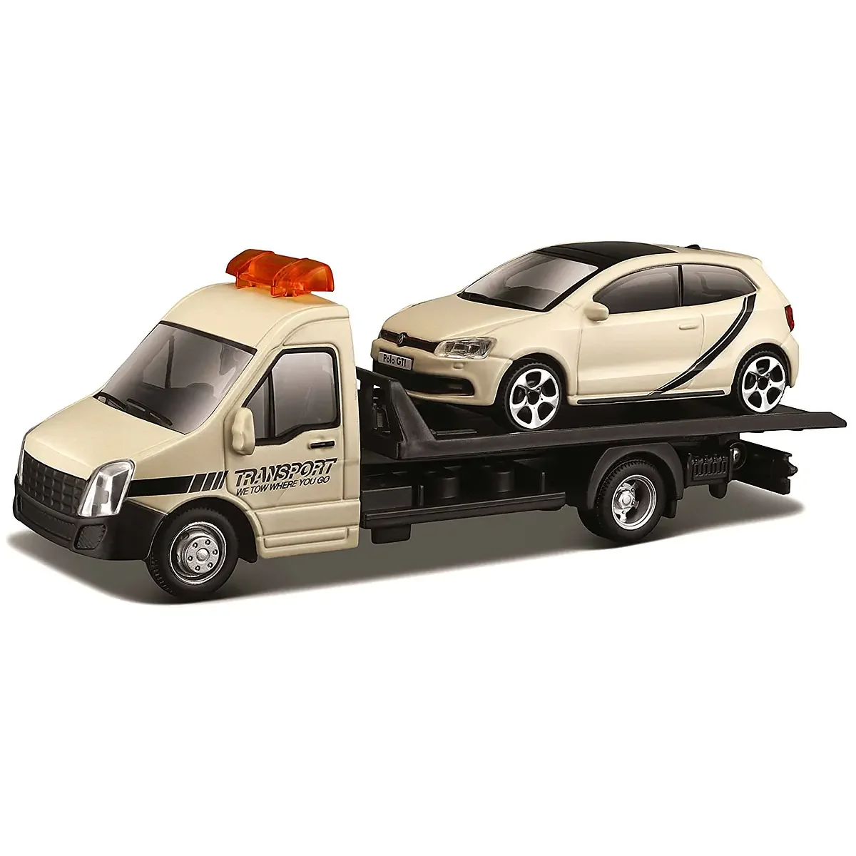 Bburago Street Fire 1:43 - Reboque Volkswagen Polo GTI