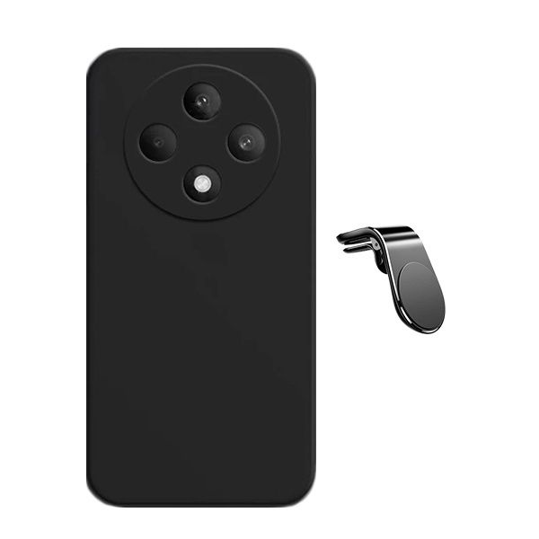 G4M Kit Suporte de Carro Magnético L + Capa Proteção Traseira Silicone GIFT4ME Compativel Com Oppo Reno12 F 4G Black 4894128419815