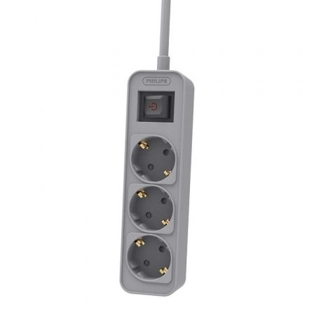 Philips Extensão de Alimentação CHP2134G/12 3 Tomadas Schuko Interruptor Cinza