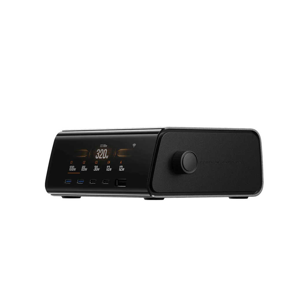 Ecoflow Estação de Carregamento 320W 5 Portas GaN em Preto - Ecoflow Rapid Pro