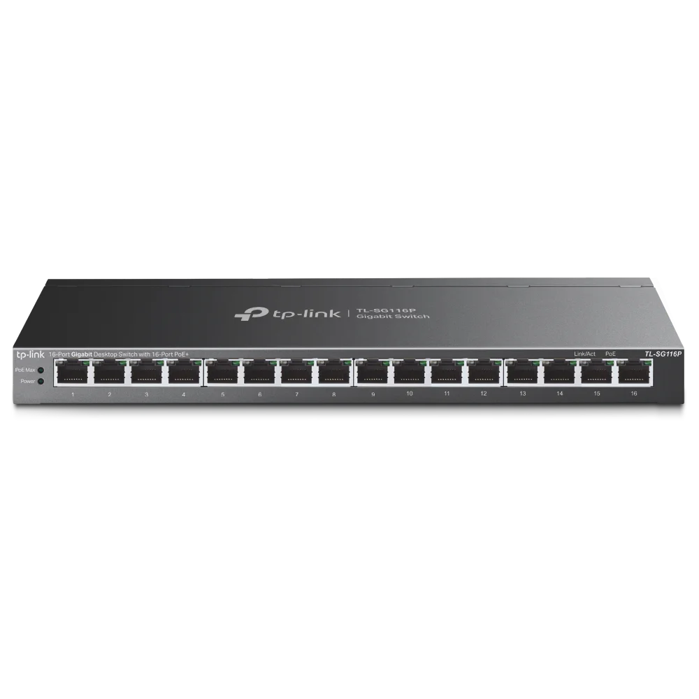 Tp-link Switch 16 Portas PoE+ Gigabit - TL-SG116P