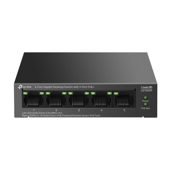 TP-Link LS105GP Switch 5 Portas Gigabit com 4 Portas PoE+