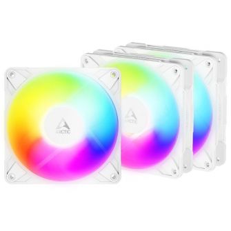 Ventoinha Arctic P12 Pro Reverse A-RGB 3000RPM 4 Pinos PWM 120mm Branca ( pack 3 )