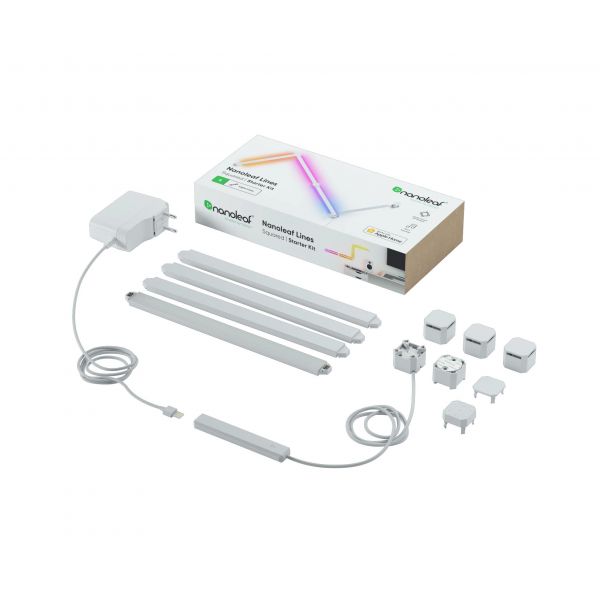 Iluminação Ambiente Nanoleaf Lines Squared Wi-Fi Modular RGBW Room Decor & Gaming - Starter Kit (4 Painéis) NL59K02-4SN00