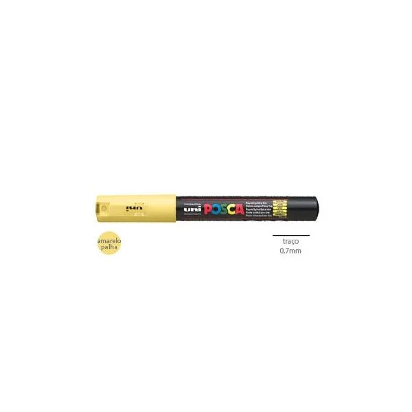 Uni Posca Marcador PC1M 0.7mm Amarelo Palha - 1293163/UN