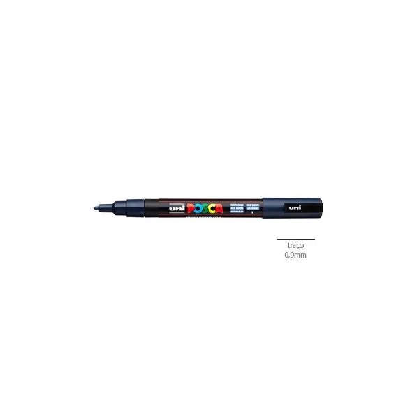 Pack 2 Marcador Uniball Posca PC 3M 0,9mm Azul Marinho (9) 1293332/UN