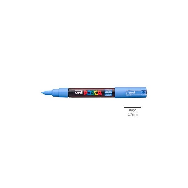Pack 2 Marcador Uniball Posca PC 1M 0,7mm Azul Céu (48) 1293317/UN - 1293317/UN