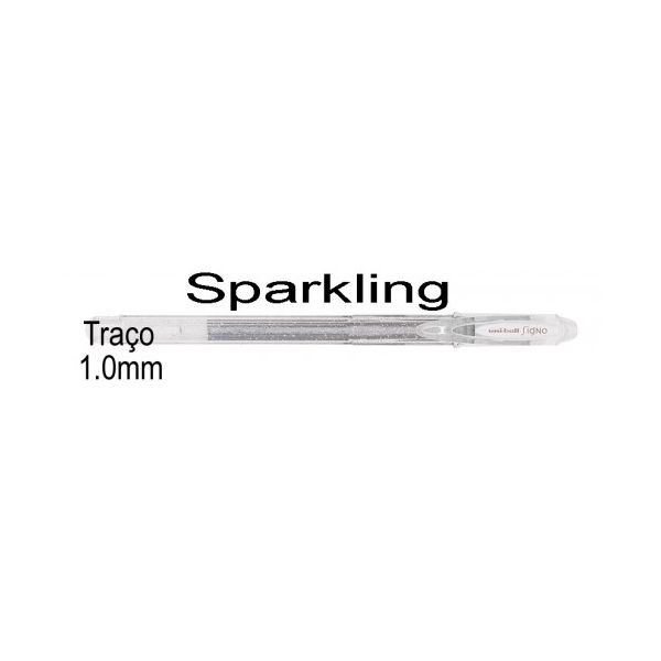 Uni Caneta Tinta Gel Ball Signo Sparkle Prateada - 1171941/UN