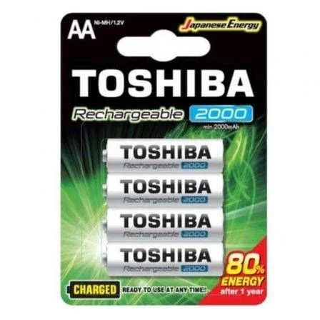 Pilhas TOSHIBA Recarregável AA R6 1,2V 2000mAh