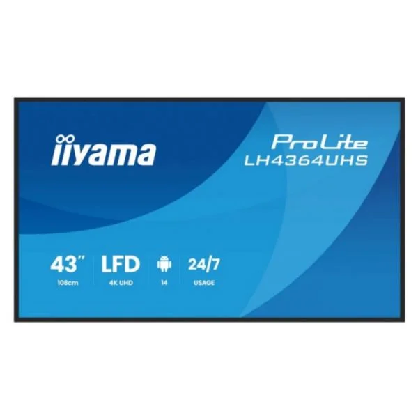 iiyama ProLite LH4364UHS-B1AG 43"W LCD 4K UHD VA LED Android 24/7 WiFi Monitor