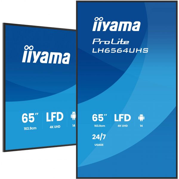 iiyama 65" LH6564UHS-B1AG DLED Monitor Digital Signage 4K SoC