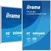 iiyama LH6581UHSG-1AG ecrã de sinalização Plasma digital 163,8 cm (64.5") Wi-Fi 500 cd/m² 4K Ultra HD Branco Processador built-in Android 24/7