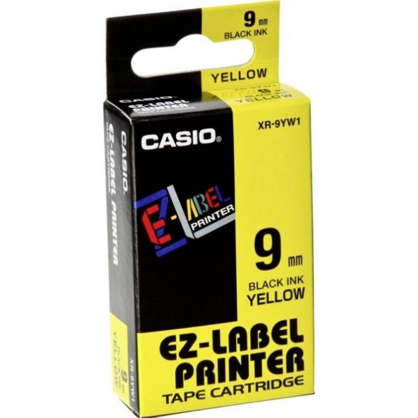 Casio XR-9 YW 9 mm Black on Yellow - XR-9YW