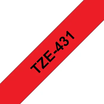 Fita Laminada 12mmx8mts Vermelho/Preto