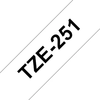Fita Laminada 24mmx8mts Branco/Preto