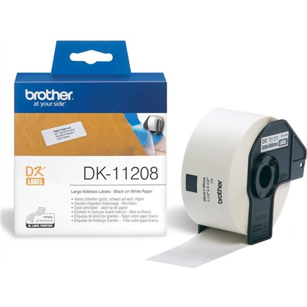 Brother DK-11208 etiquetadora Preto sobre branco