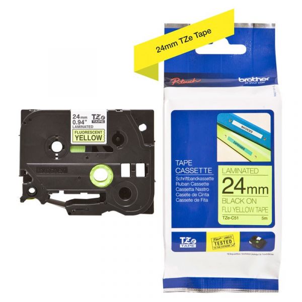 Tinteiro Brother Fluorescente de 24mm Amarelo-Preto