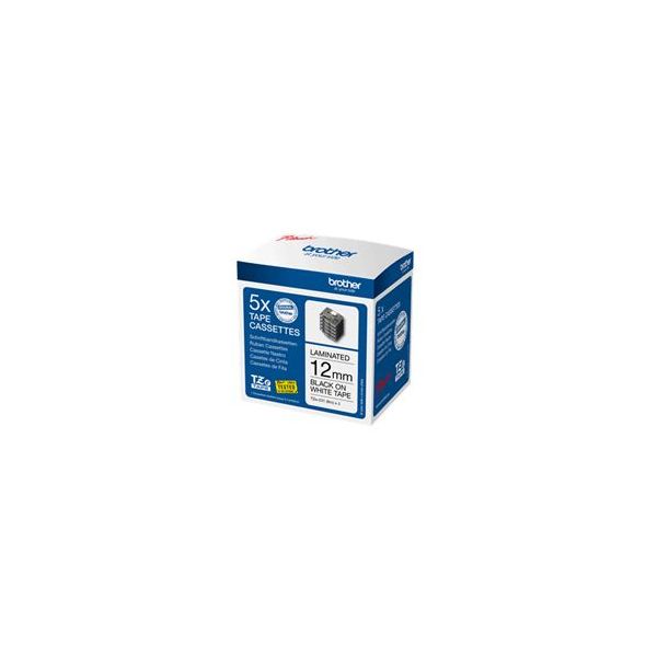 Brother Pack 5 Fitas Laminadas TZe231M5 12mm Preto/Branco