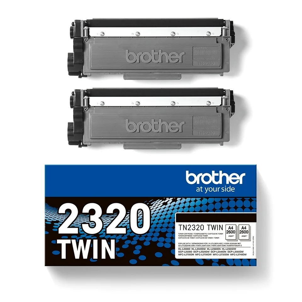 Brother TN2320 Preto Pack de 2 Toner Original