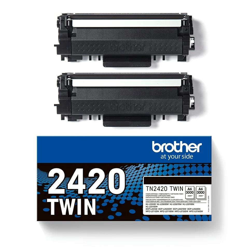 Brother TN2420 Preto Pack de 2 Cartuchos de Toner Original – TN2420TWIN