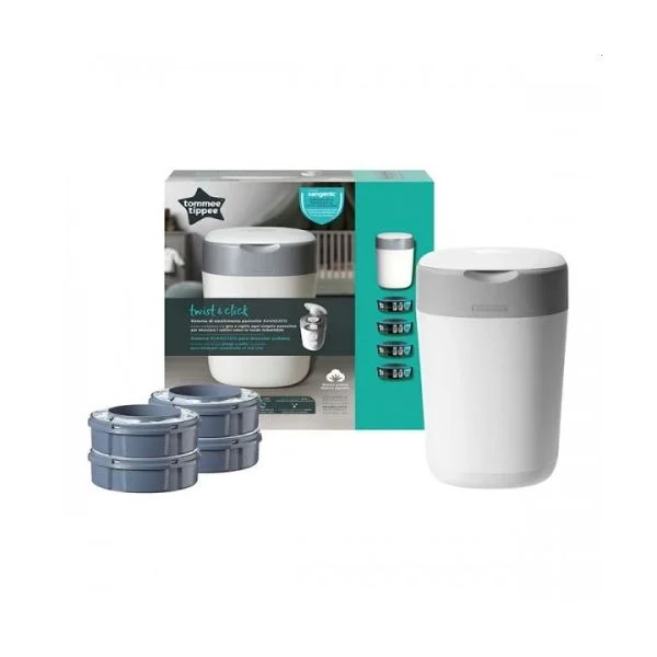 Tommee Tippee Depósito para Fraldas Reciclado Sangenic Twist & Click Branco + 4 recargas