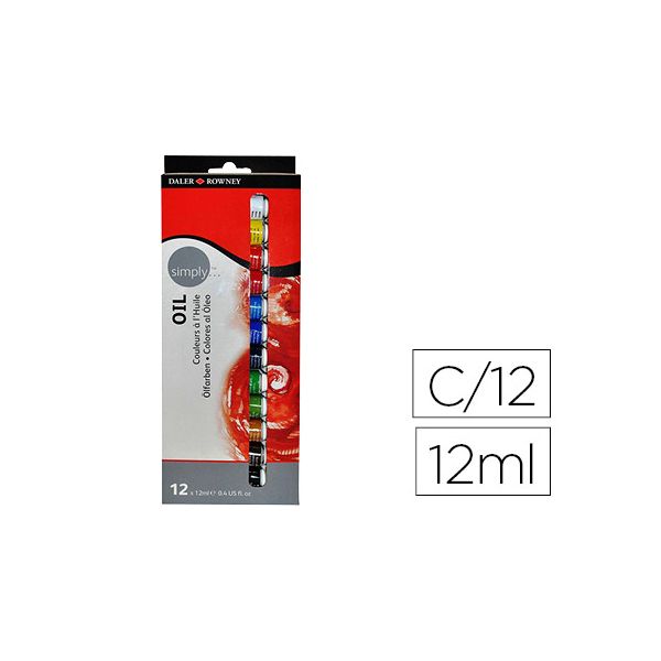 Daler Rowney Pintura a Óleo 12 Cores x 12 ml