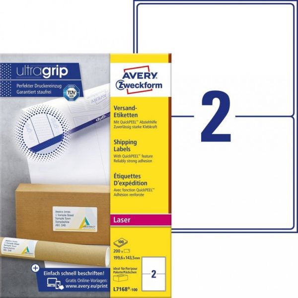 Avery C100F Et Laser 199,6X143,5 L7168-100 501470200433 - L7168-100