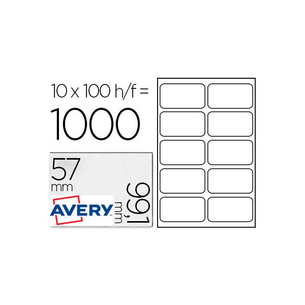 Avery Etiquetas Laser Caixa 100 Fls 1000 Ud 99,1X57 With - L7173B-100