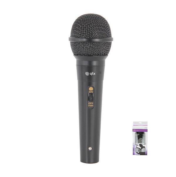 QTX Microfone de Mao Dinamico Preto DM11B