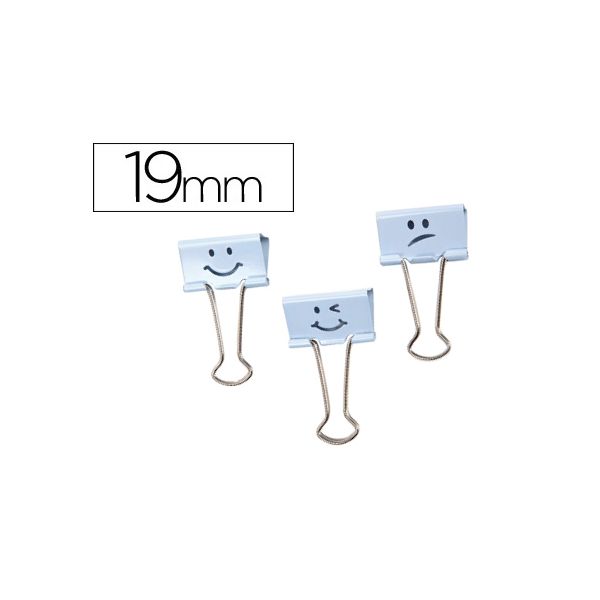 Rapesco Molas Metálicas 19mm com Emojis Azul - 154313