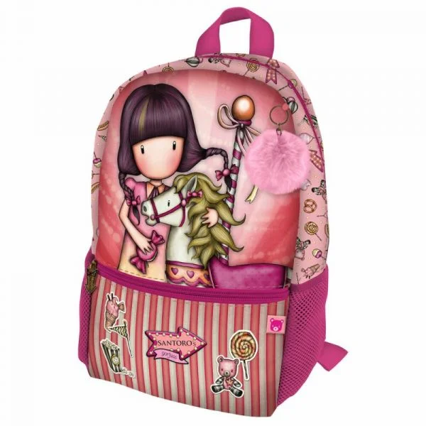Safta Mochila Escolar Gorjuss Carousel Mini Salmão (26 x 34 x 11.4 cm)