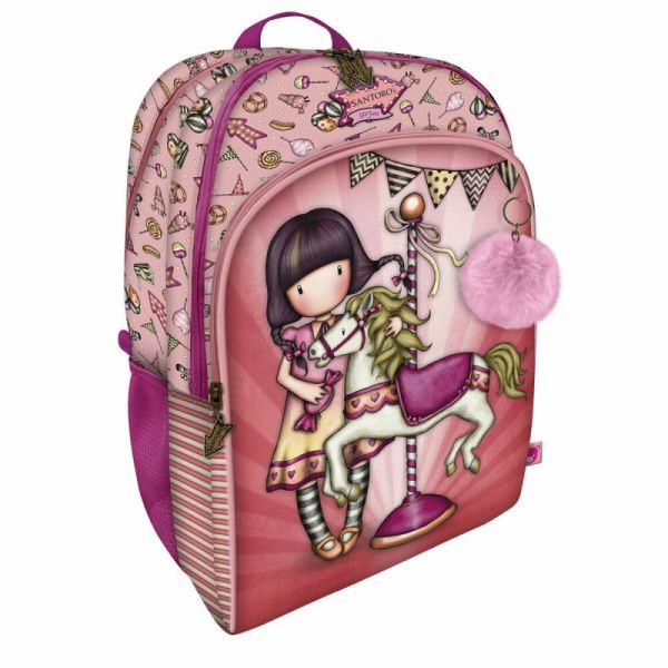 Safta Mochila Escolar Gorjuss Carousel Salmão (34.5 x 43.5 x 22 cm)