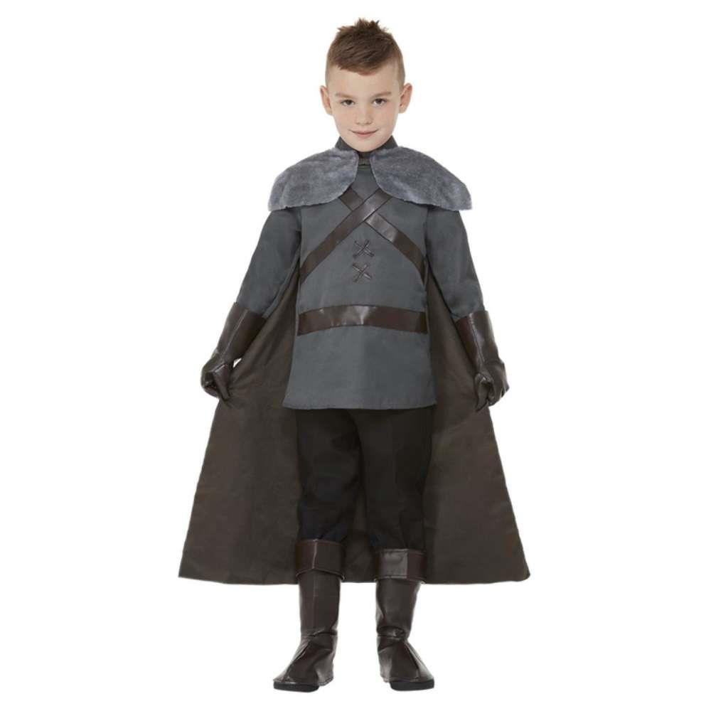 Disfarce Lord Mediaval Deluxe Cinza 7-9 Anos