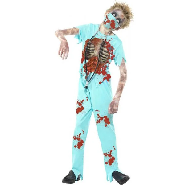 Smiffy's Fato De Cirurgião Zombie Azul 7-9 Anos