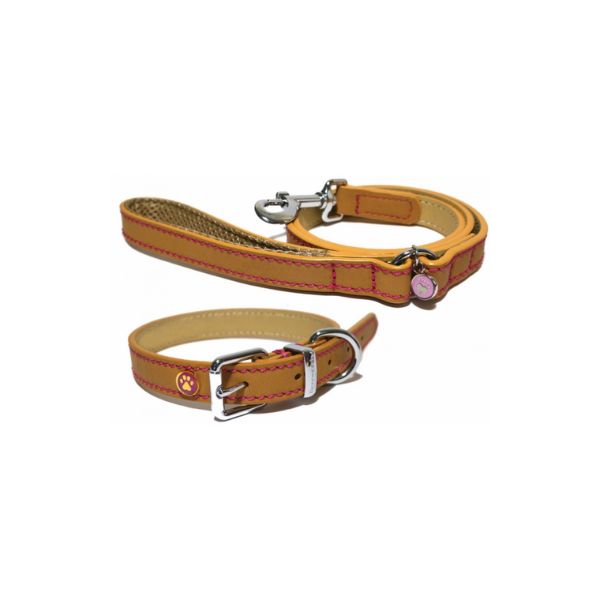 Rosewood Coleira Luxury Leather Tan XS