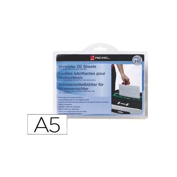 Rexel 20 Fls A5 Lubrificantes p/ Destruidora de Papel - 73788