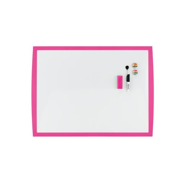 Nobo Quadro Branco Magnético 45x58 cm Moldura Fúcsia com Acessórios 166200