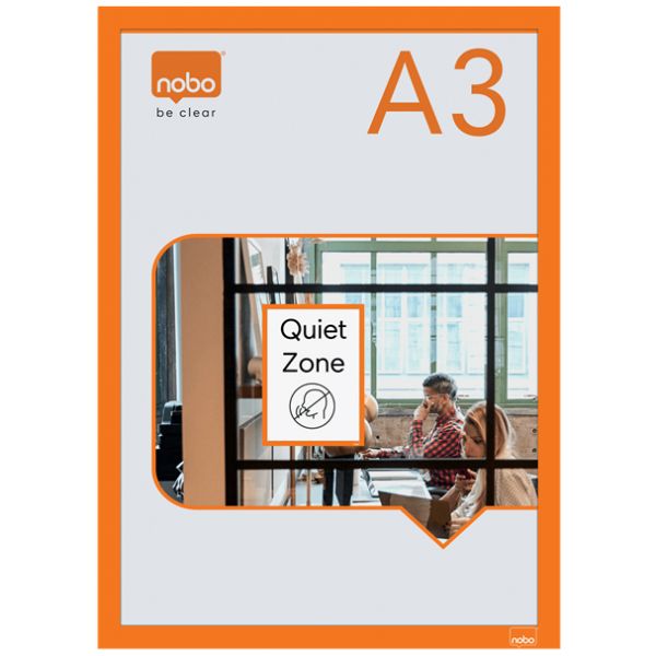 Nobo Moldura Magnética Auto Adesiva DIN A3 Laranja (Pack de 2)