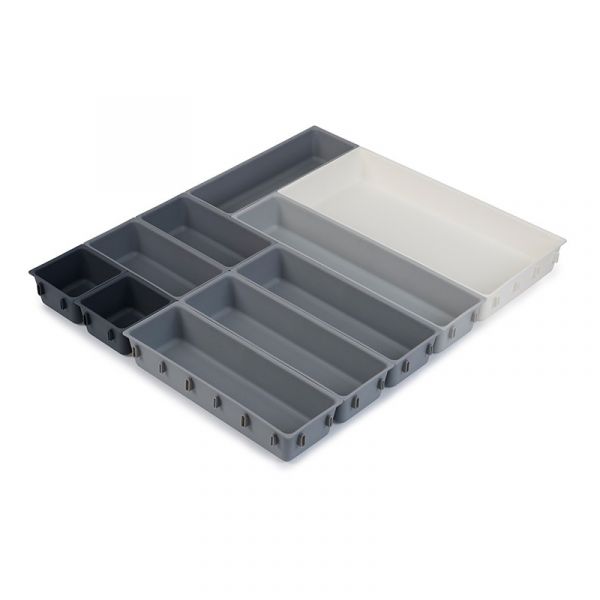 Joseph Joseph Conjunto Organizador de Gavetas 10 Peças - Blox Cinza - JJ85200