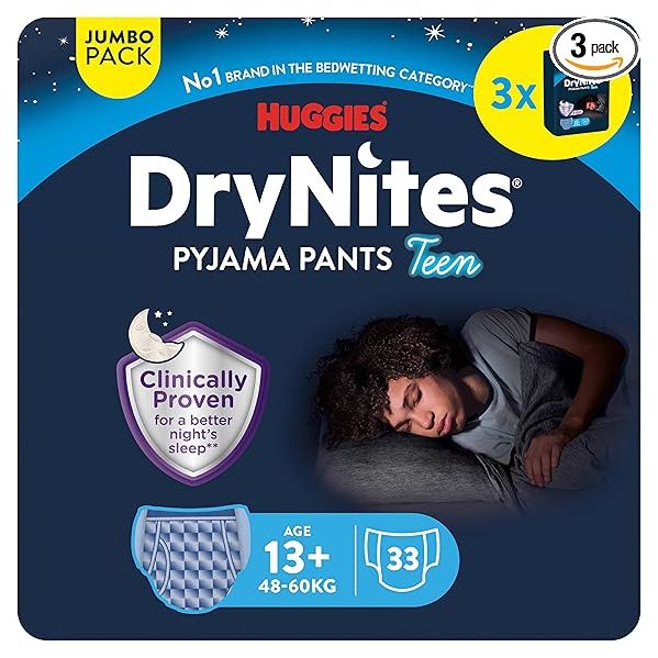 Huggies DryNites Night Pyjama Pants 13+ (48-60 kg) Jumbo Pack 3x11 Unidades