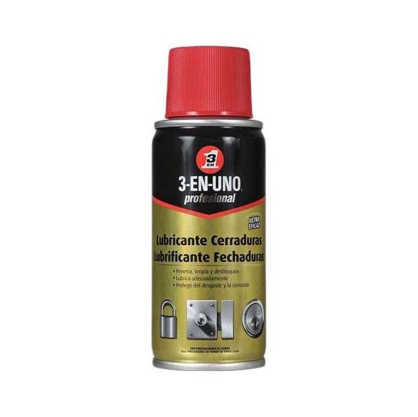 3-EN-UNO Profesional, Lubricante Limpieza e Mantenimiento de Cerraduras En Spray, 100 ml