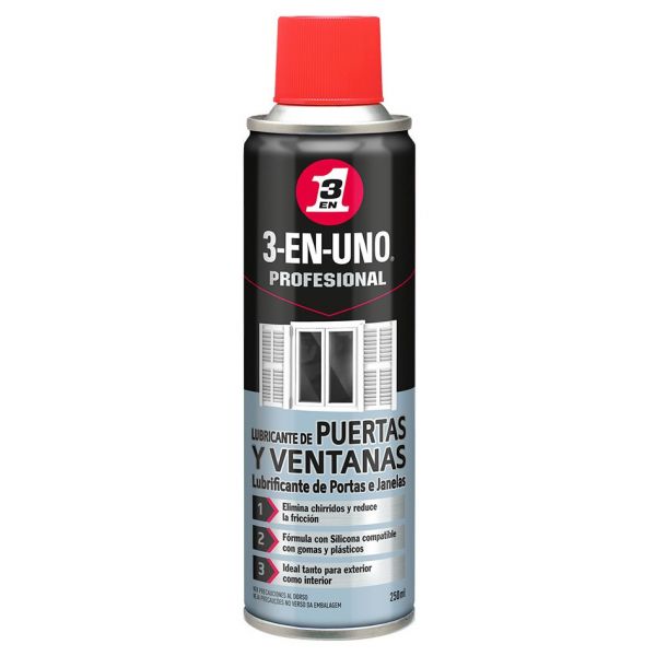 3 EN UNO Profesional Lubricante de Portas e Janelas 250 ml