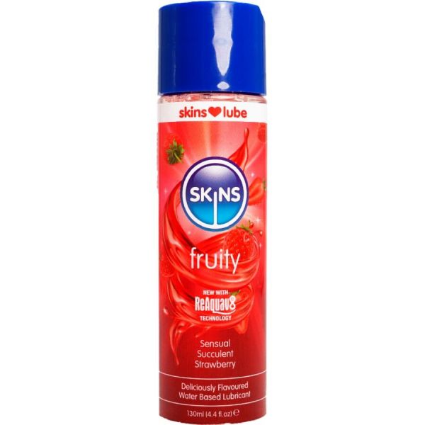 Skins Lubrificante À Base de Água Morango 130ml