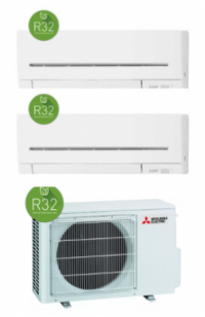 Ar Condicionado Mitsubishi Electric Multisplit 2x1 MXZ-2F42VF com Unidades Interiores MSZ-AY25VGK e MSZ-AY35VGK – Eficiência e Conforto Superior
