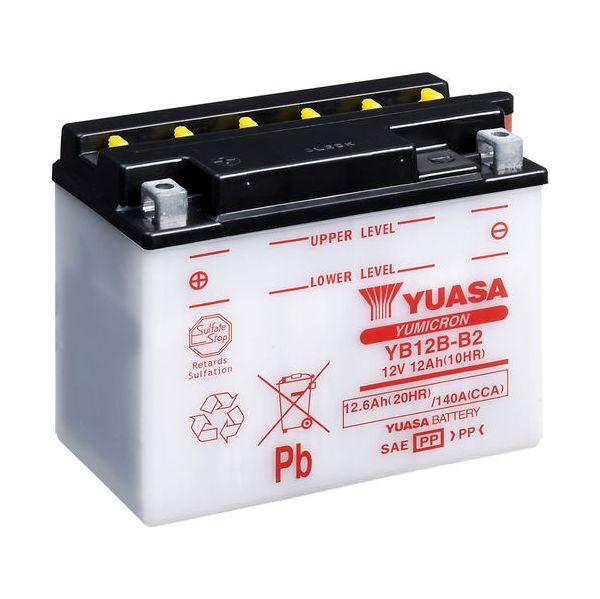 Yuasa Battery Bateria YB12B-B2 Dry Charged (sin Electrolito)