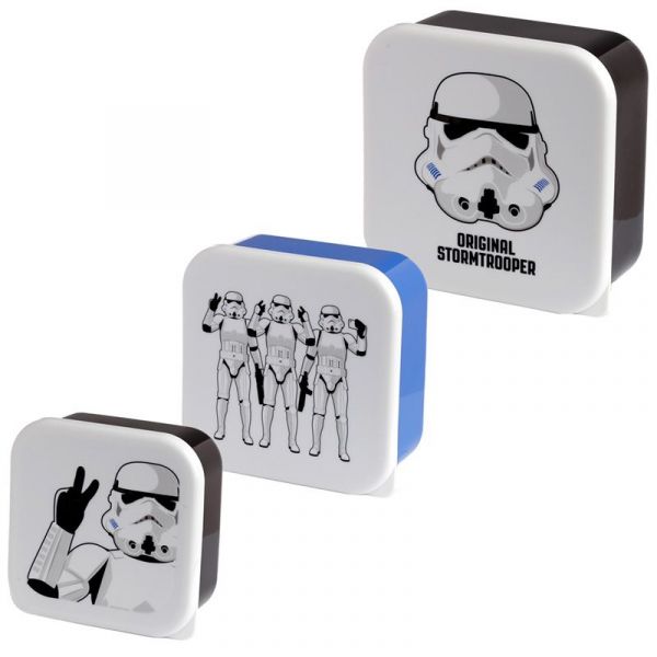 Puckator Conjunto de 3 Lancheiras Stormtrooper Original BPA Free