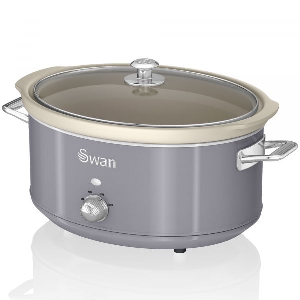 Swan Slow Cooker 6,5L, Cinza 320W Retro