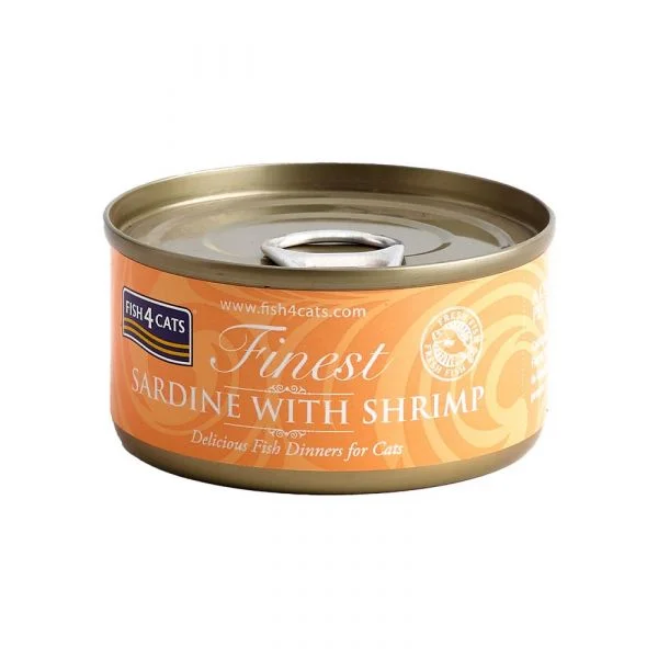FISH4PETS F4C Finest Sardinha com Camarões 70g